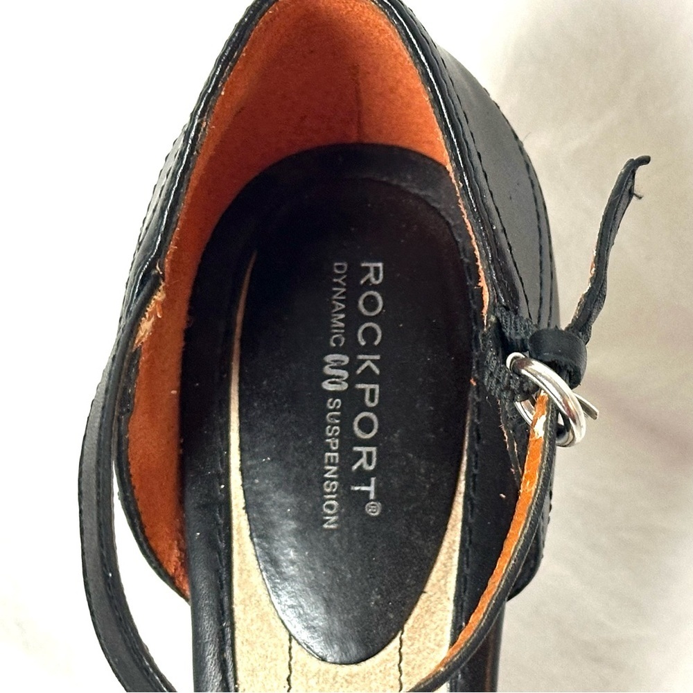 Rockport Open Toe Heels in Black Leather Size 8.5M - Picture 6 of 10